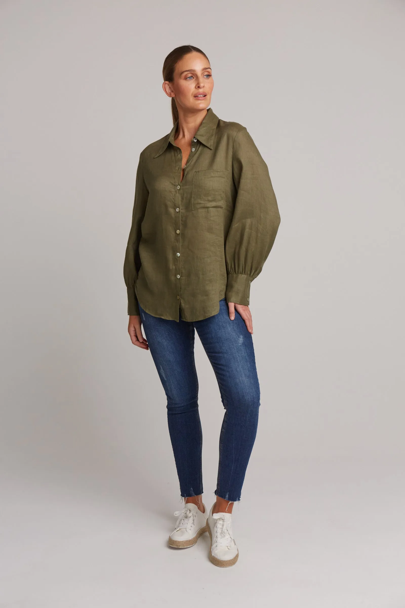 Studio Linen Shirt - Khaki