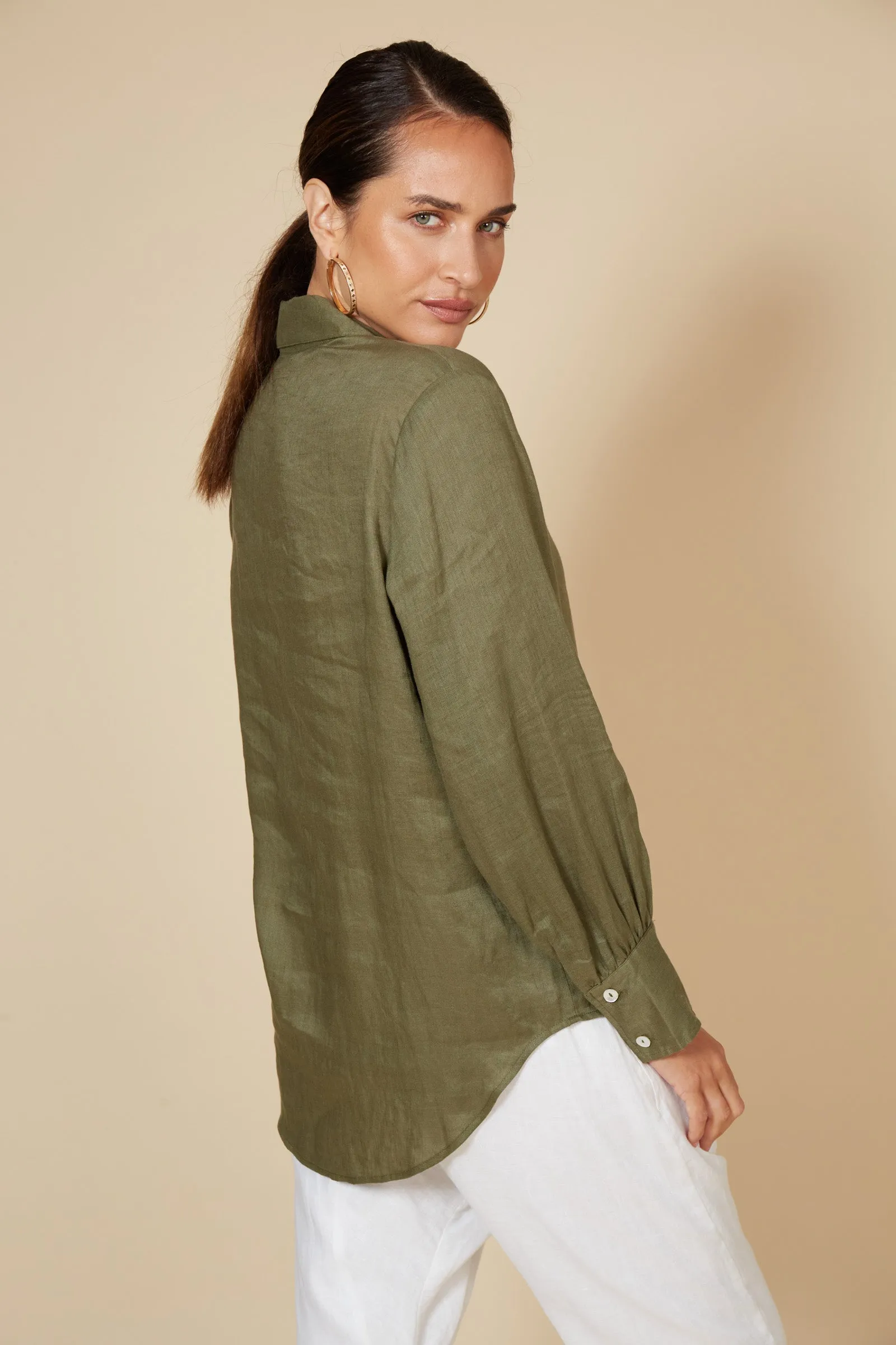 Studio Linen Shirt - Khaki