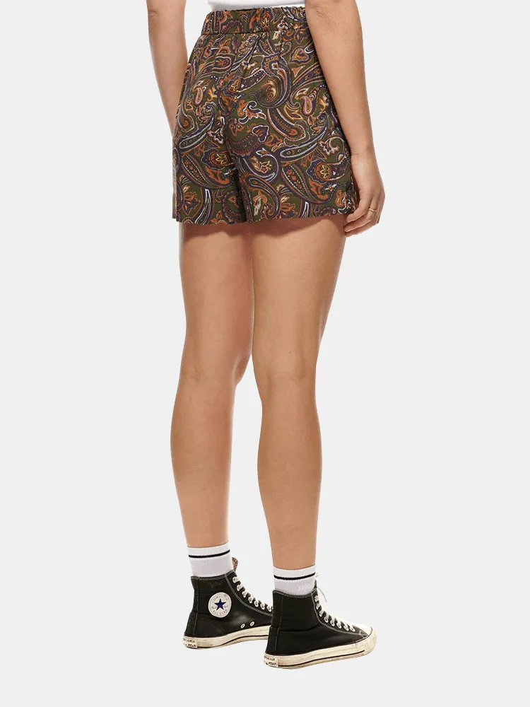 Stussy Paisley High Waisted Shorts - Khaki