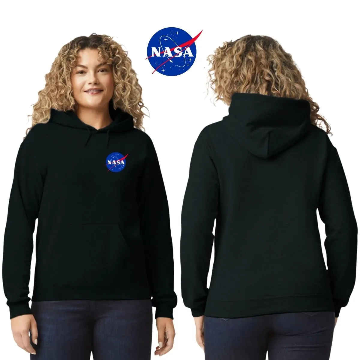 Sudadera Mujer Hoodie Nasa Logo Espacial Escudo