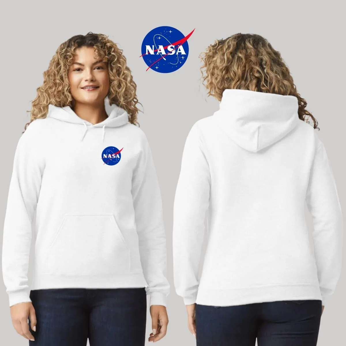 Sudadera Mujer Hoodie Nasa Logo Espacial Escudo