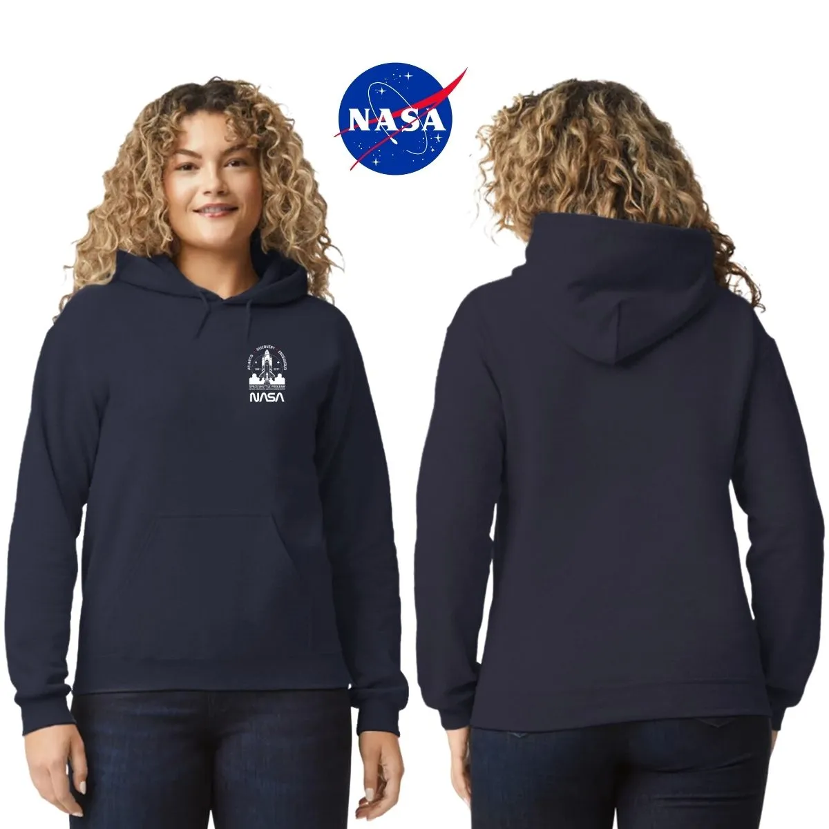 Sweater Suéter Mujer Hoodie Nasa Cohete Espacial Escudo