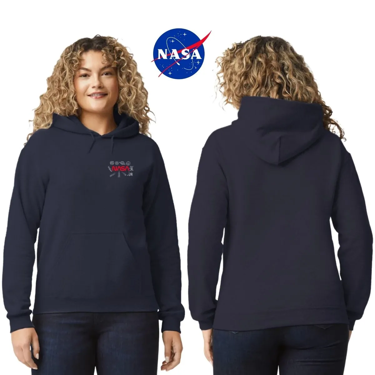 Sweater Suéter Mujer Hoodie Nasa Espacio Escudo