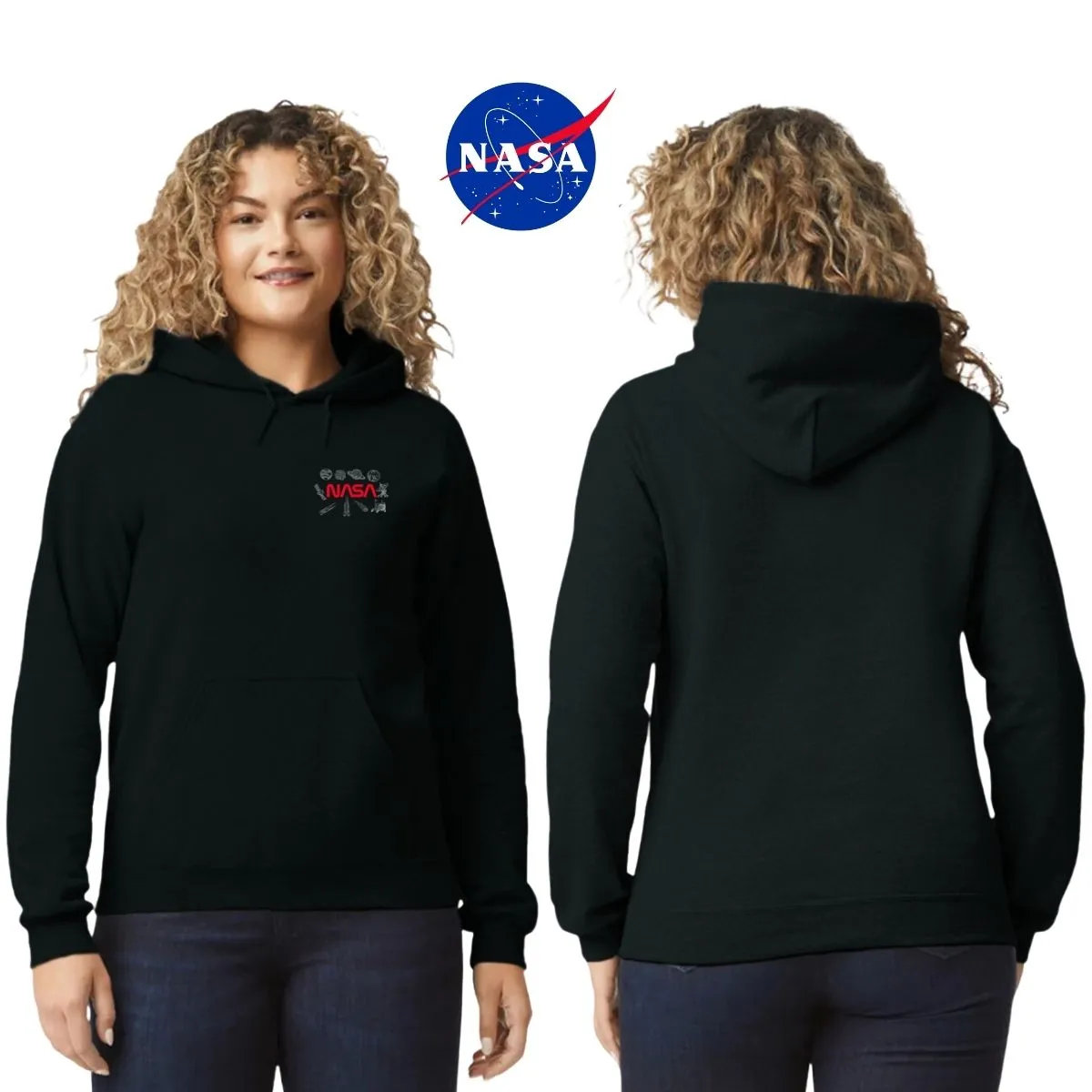 Sweater Suéter Mujer Hoodie Nasa Espacio Escudo