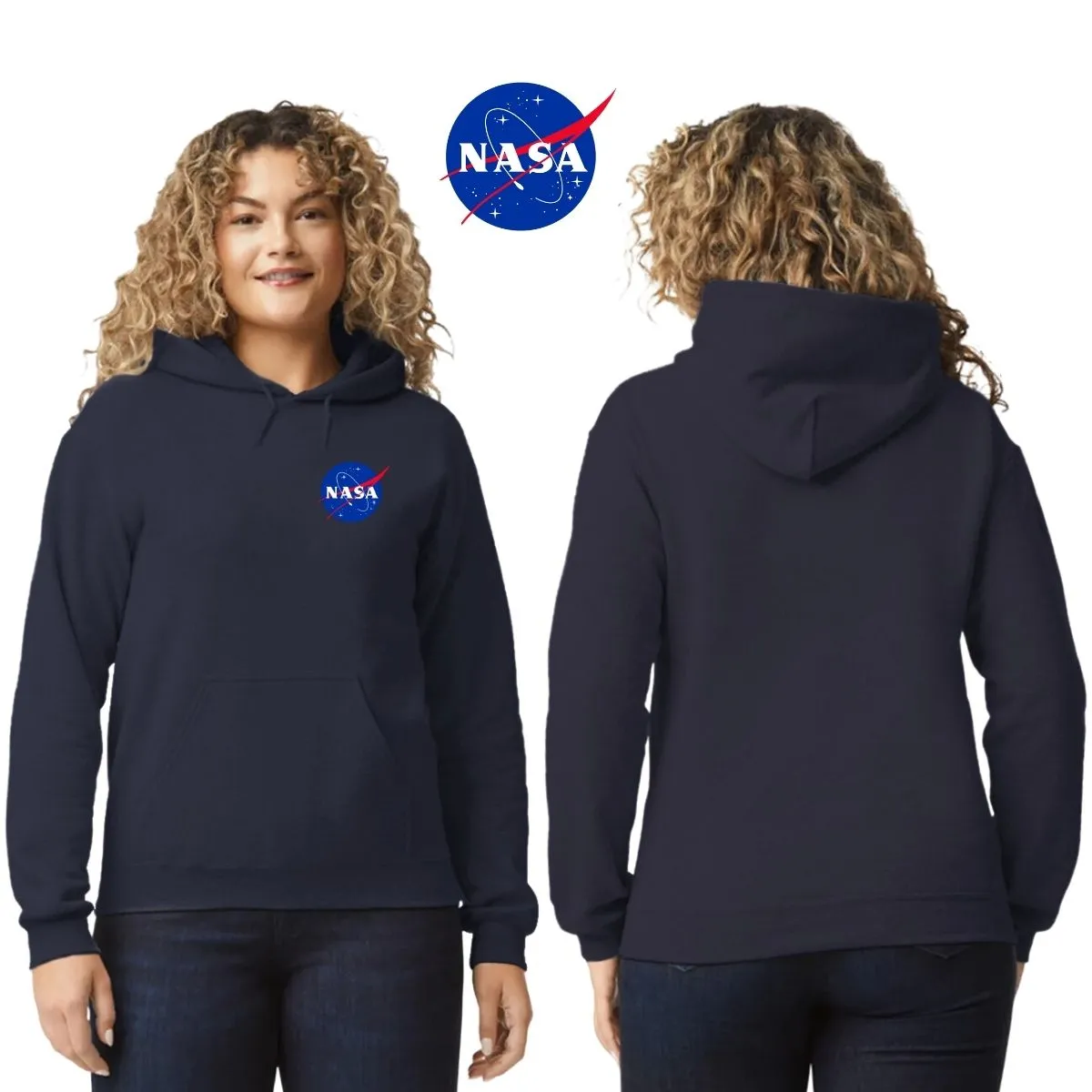 Sweater Suéter Mujer Hoodie Nasa Logo Espacial Escudo