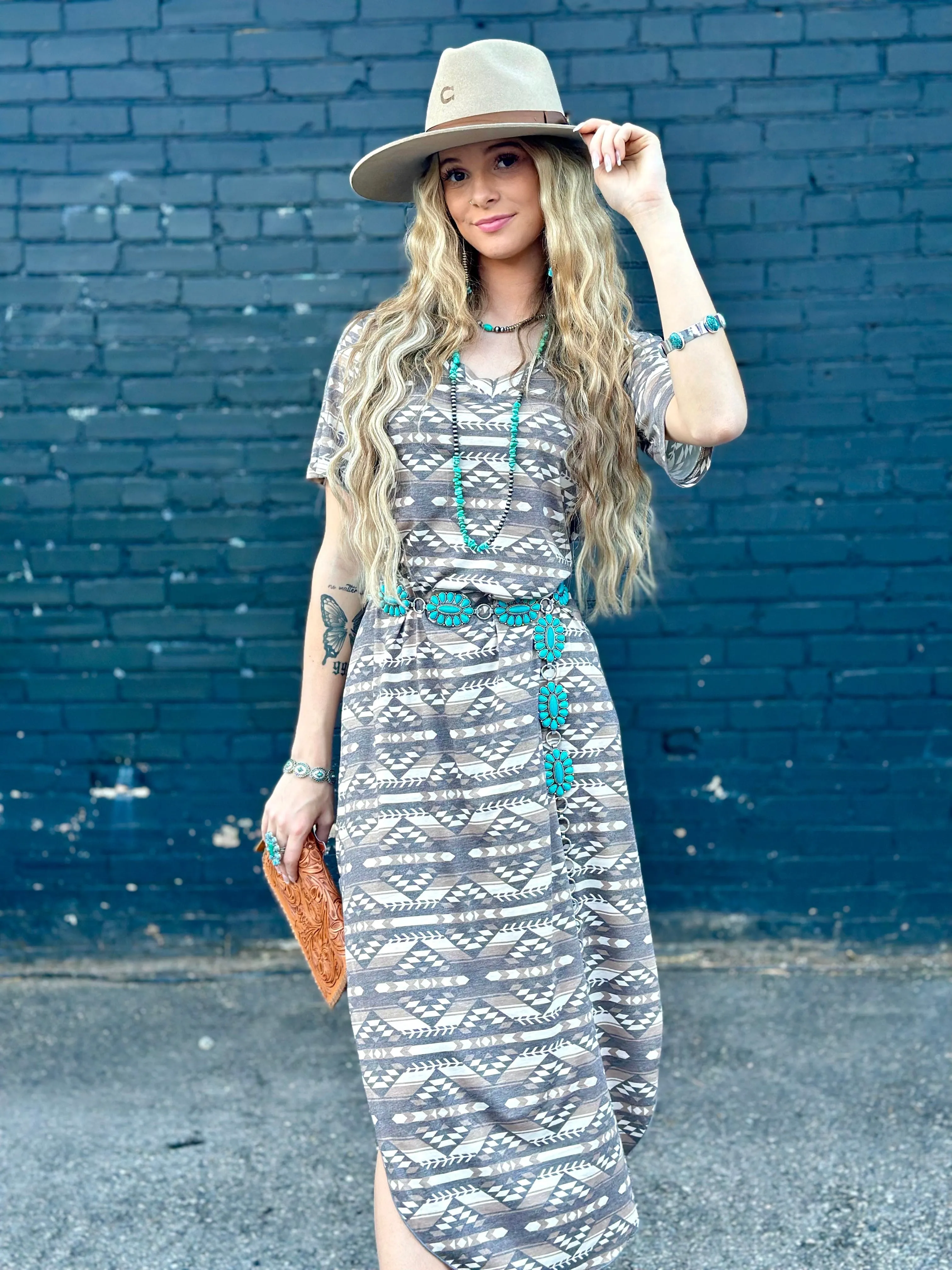 The Fall Guadalupe Aztec Maxi Dress