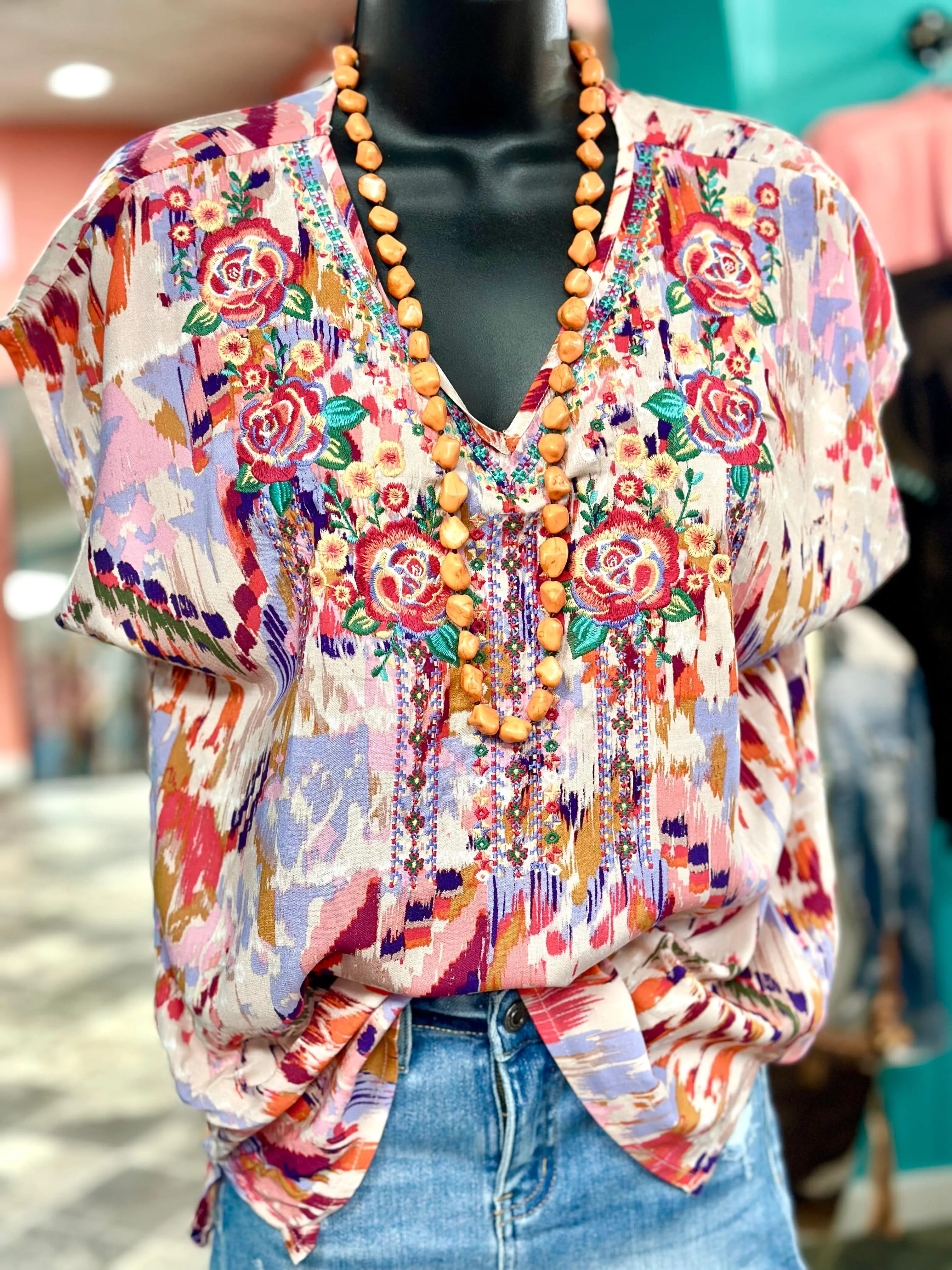 The Summer San Jacinto Embroidered Top