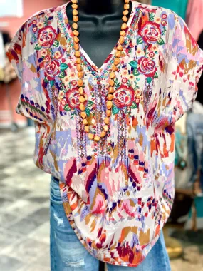 The Summer San Jacinto Embroidered Top