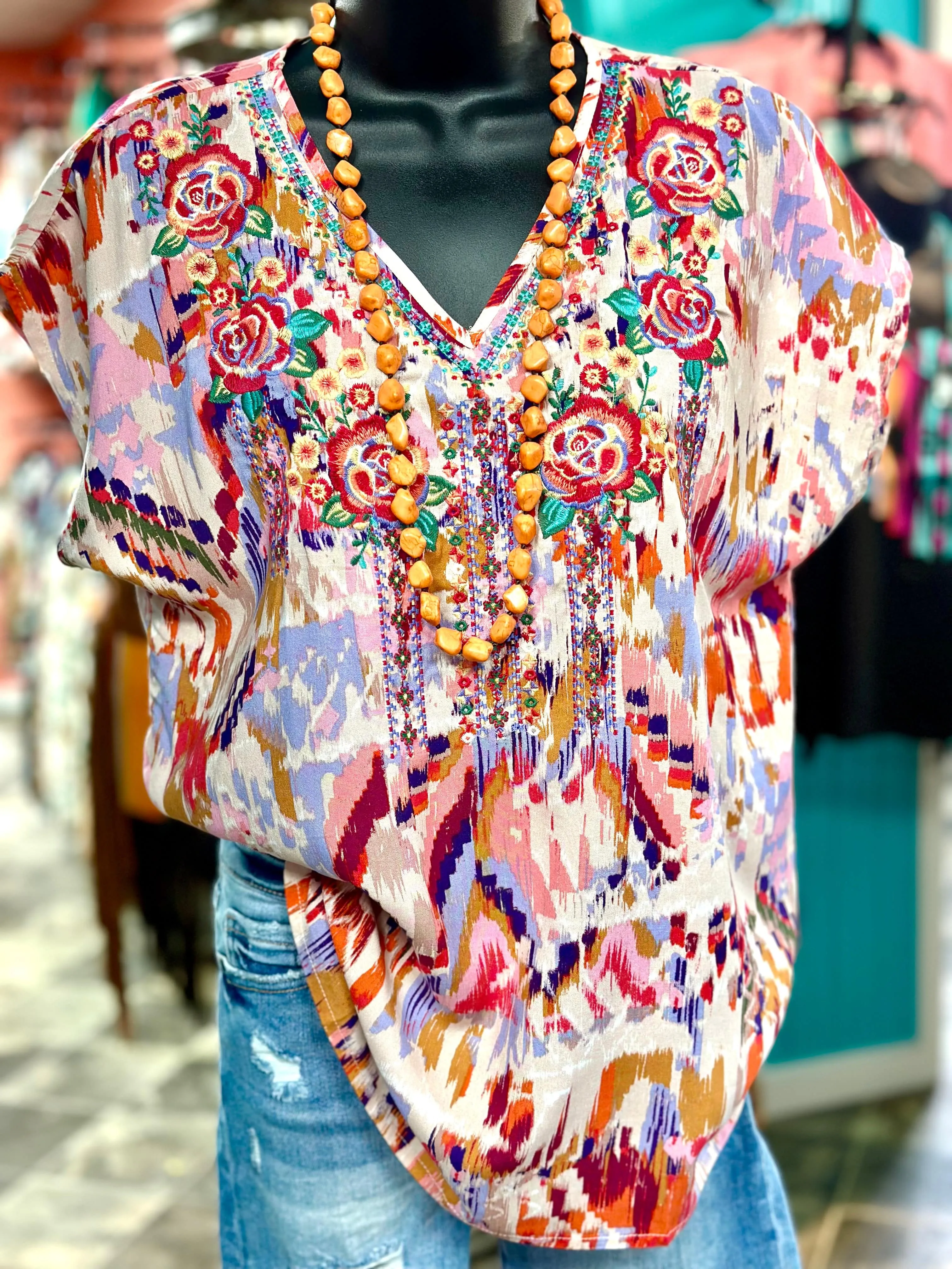 The Summer San Jacinto Embroidered Top