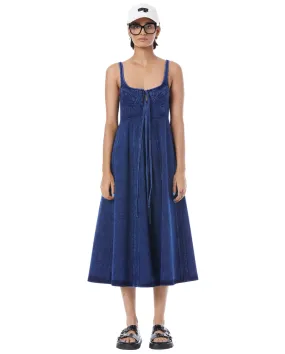 Tie Up Midi Dress Blue