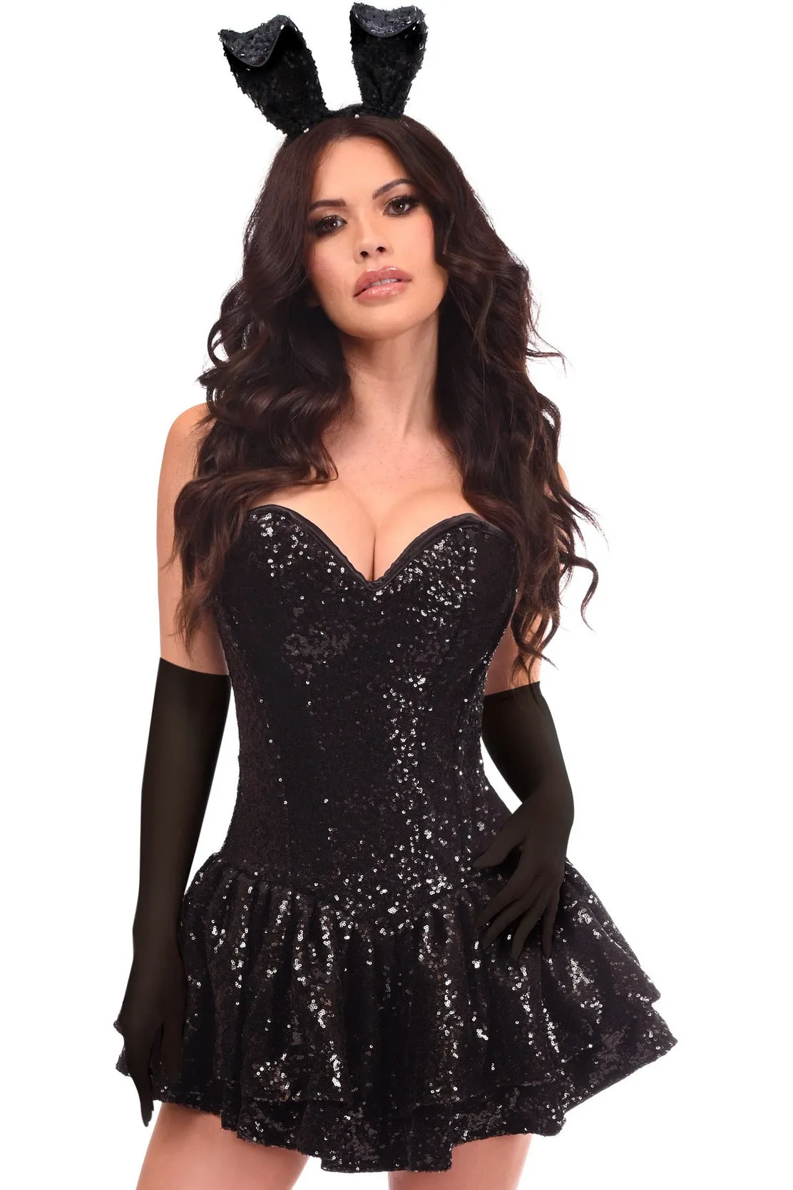 Top Drawer 4 PC Sequin Bunny Corset Dress Costume