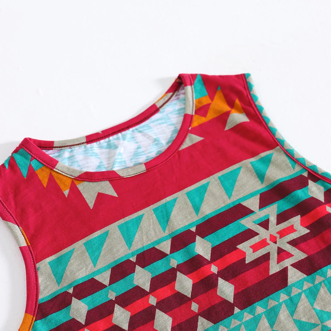 Tribal Red Slub Tanktop