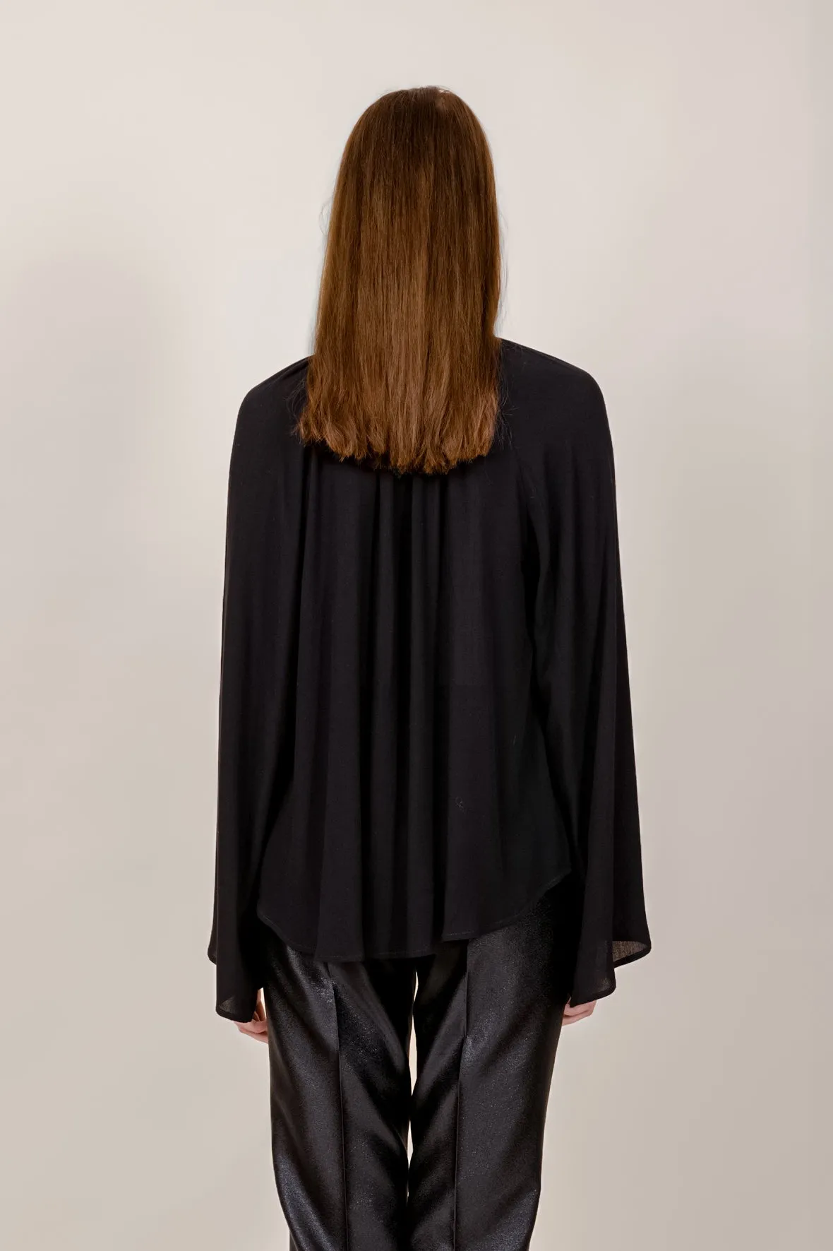 TUNDRA crepe blouse in black