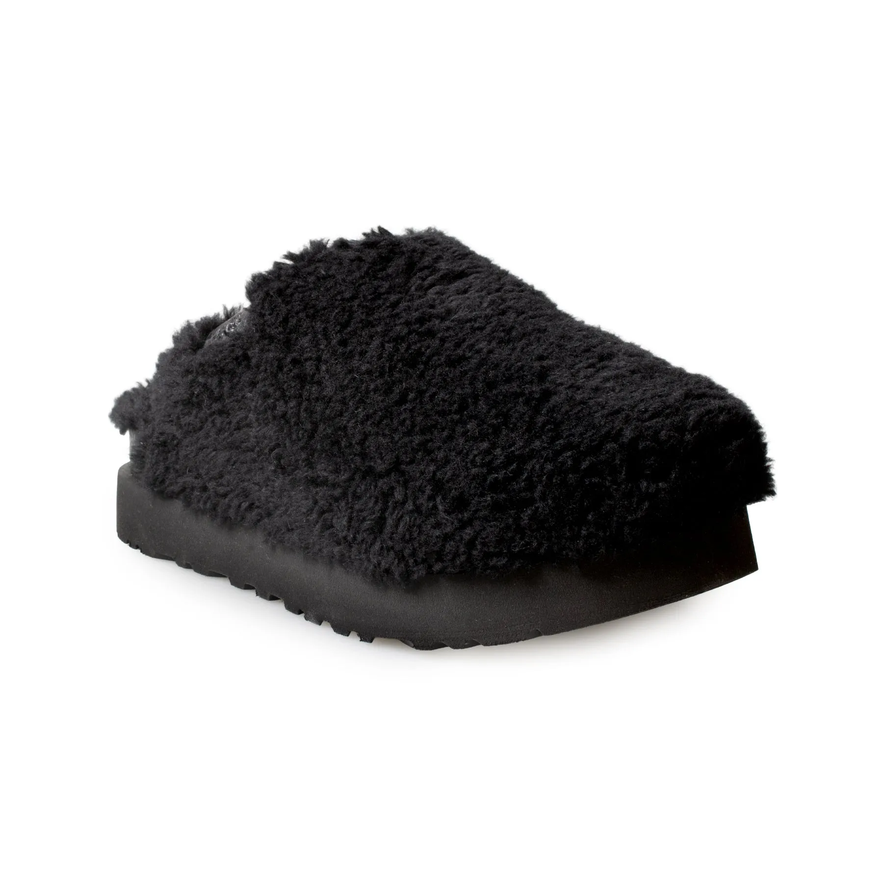 UGG Fuzz Sugar Slide Black Slippers - Women's