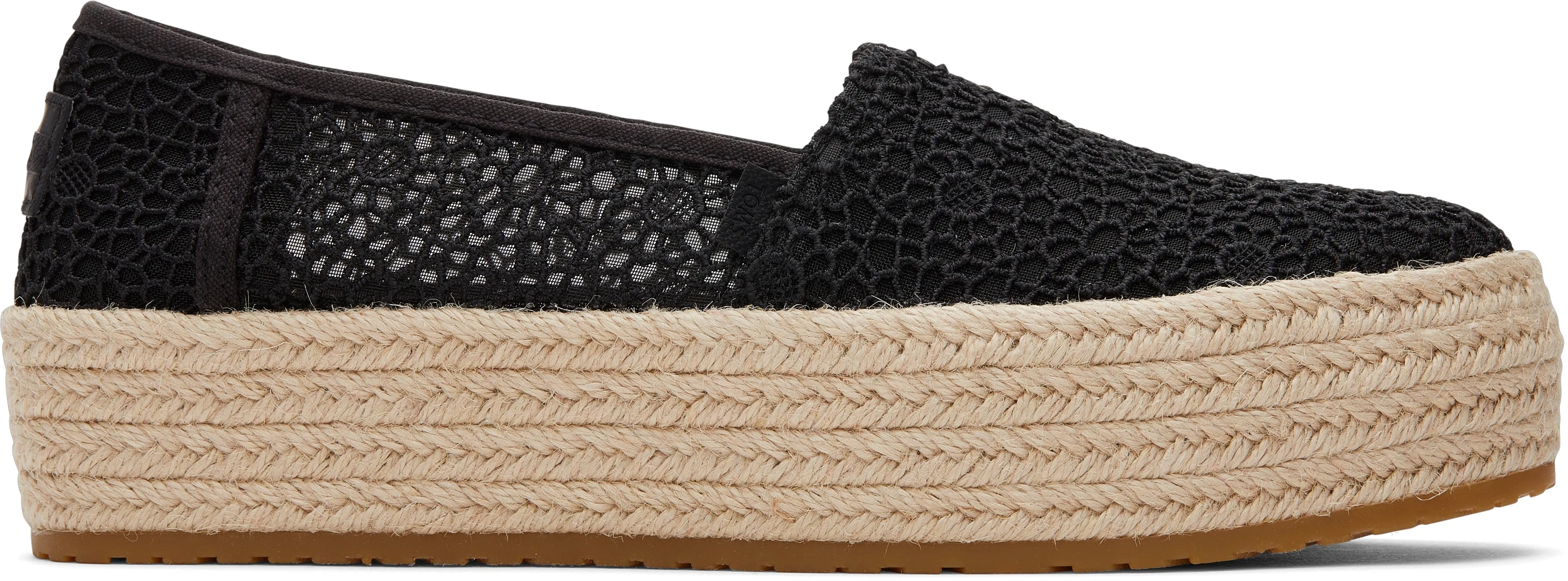 Valencia Platform Espadrille - Black Moroccan Crochet