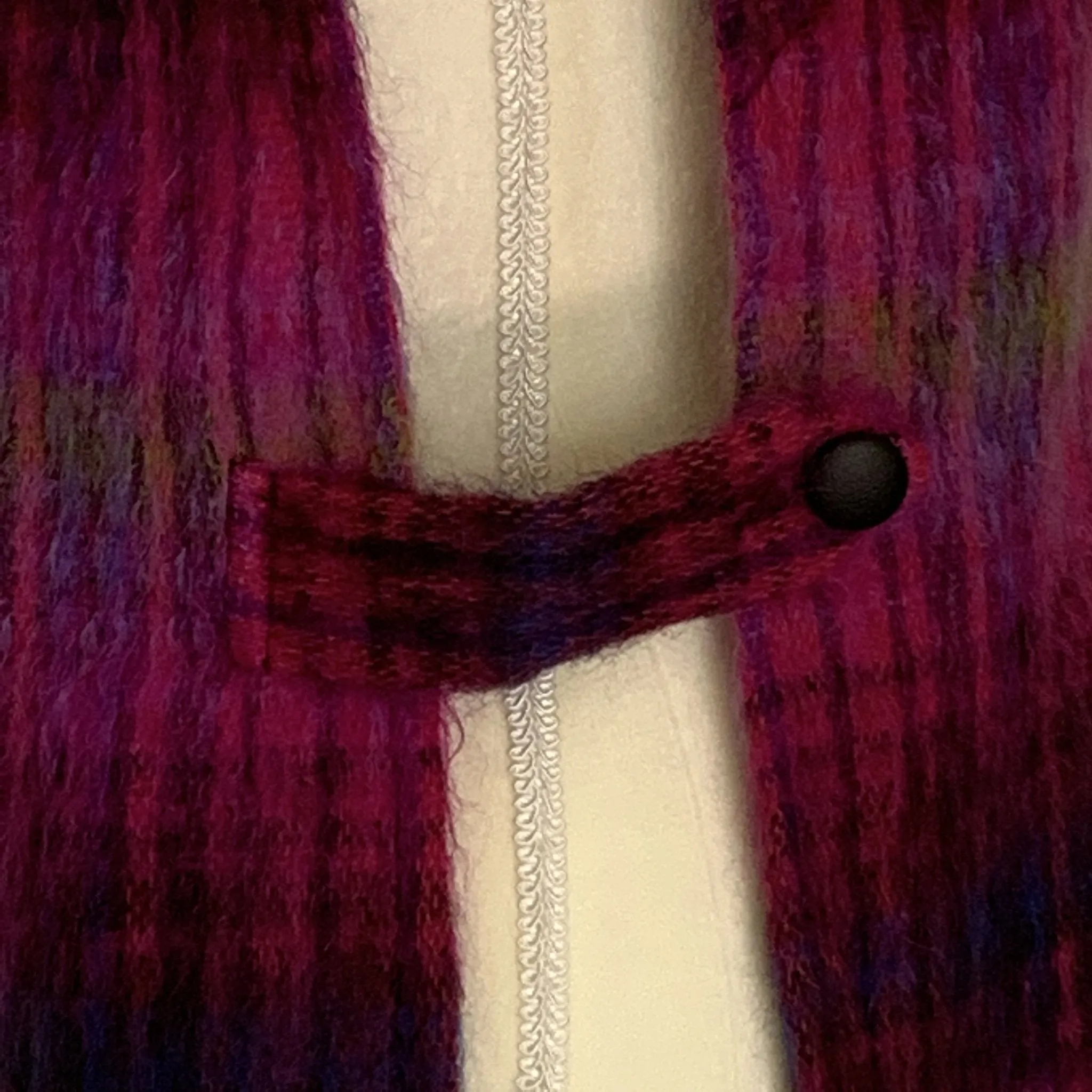 Vintage Pink Plaid Mohair Wool Poncho Vest. Perfect for Fall and Winter Fashion Accessory.