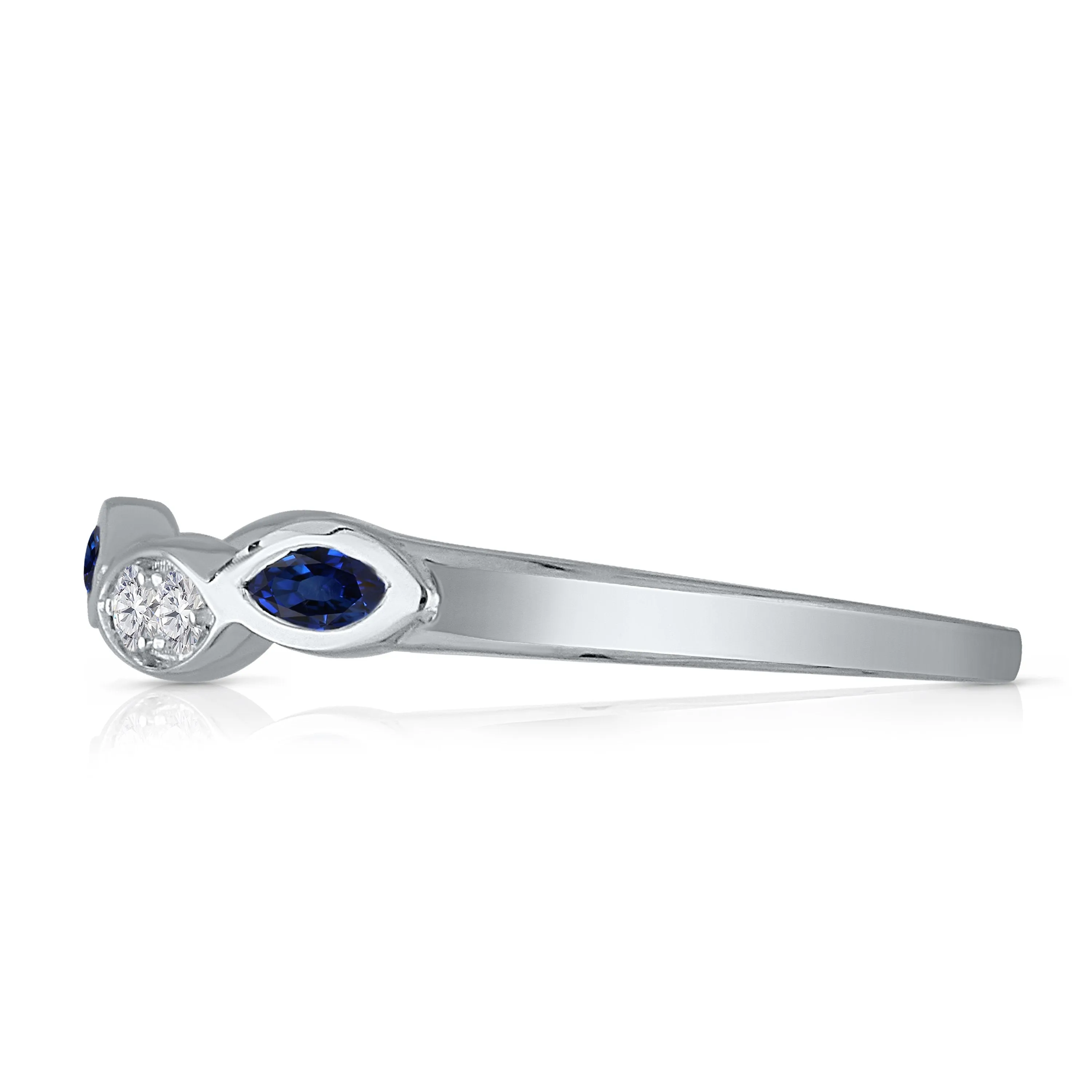 White Gold Sapphire & Diamond Infinite Ring