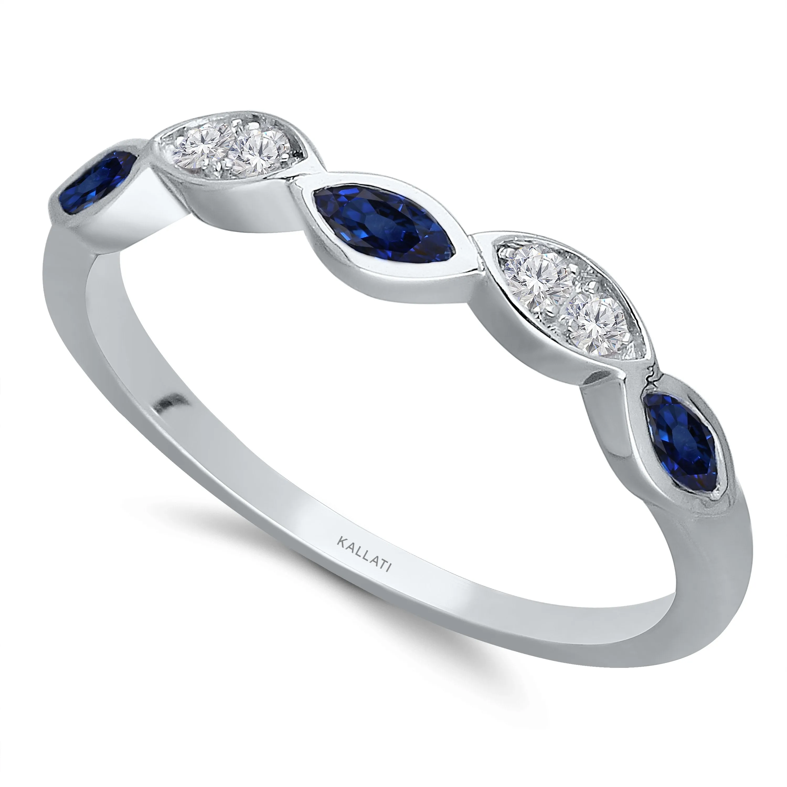 White Gold Sapphire & Diamond Infinite Ring