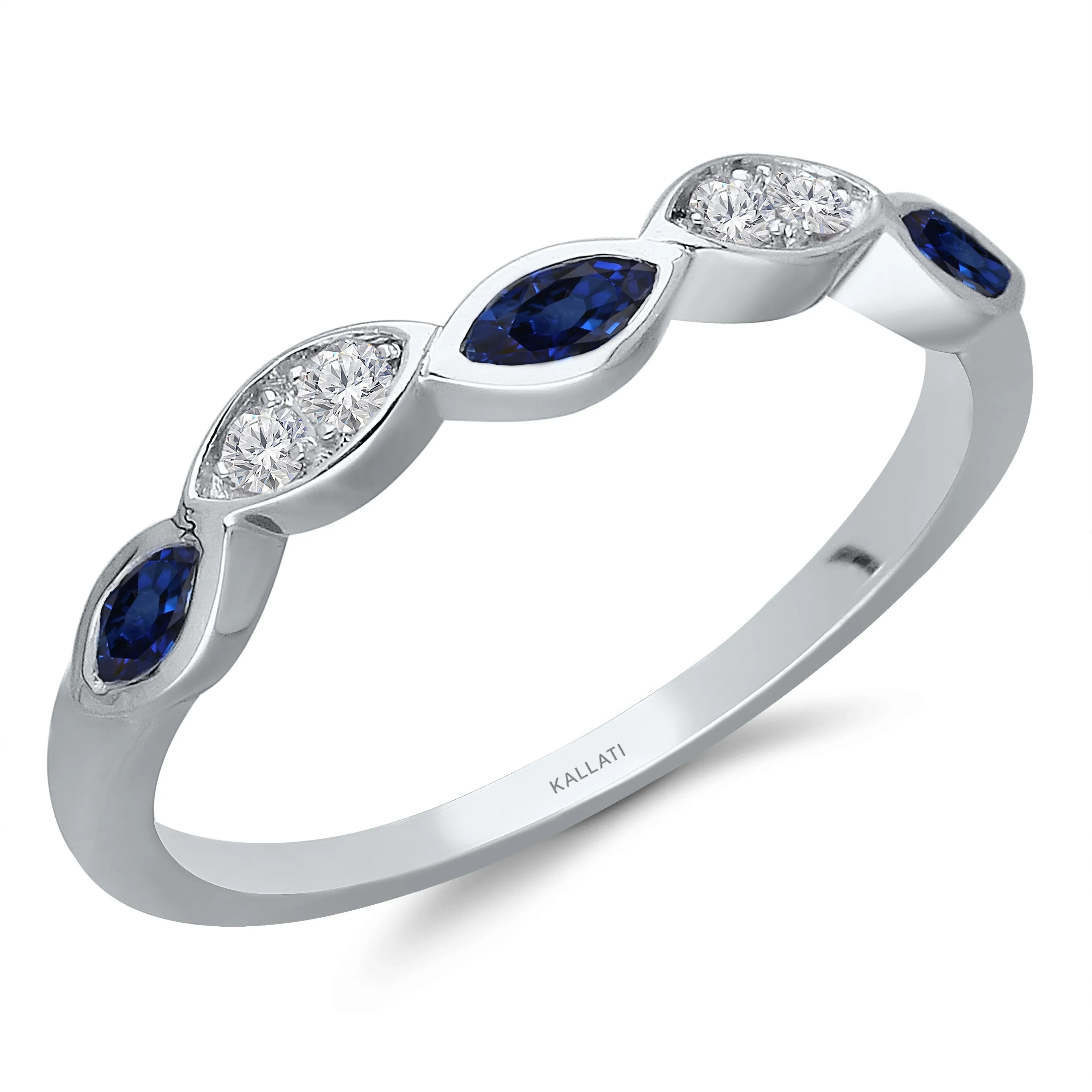 White Gold Sapphire & Diamond Infinite Ring