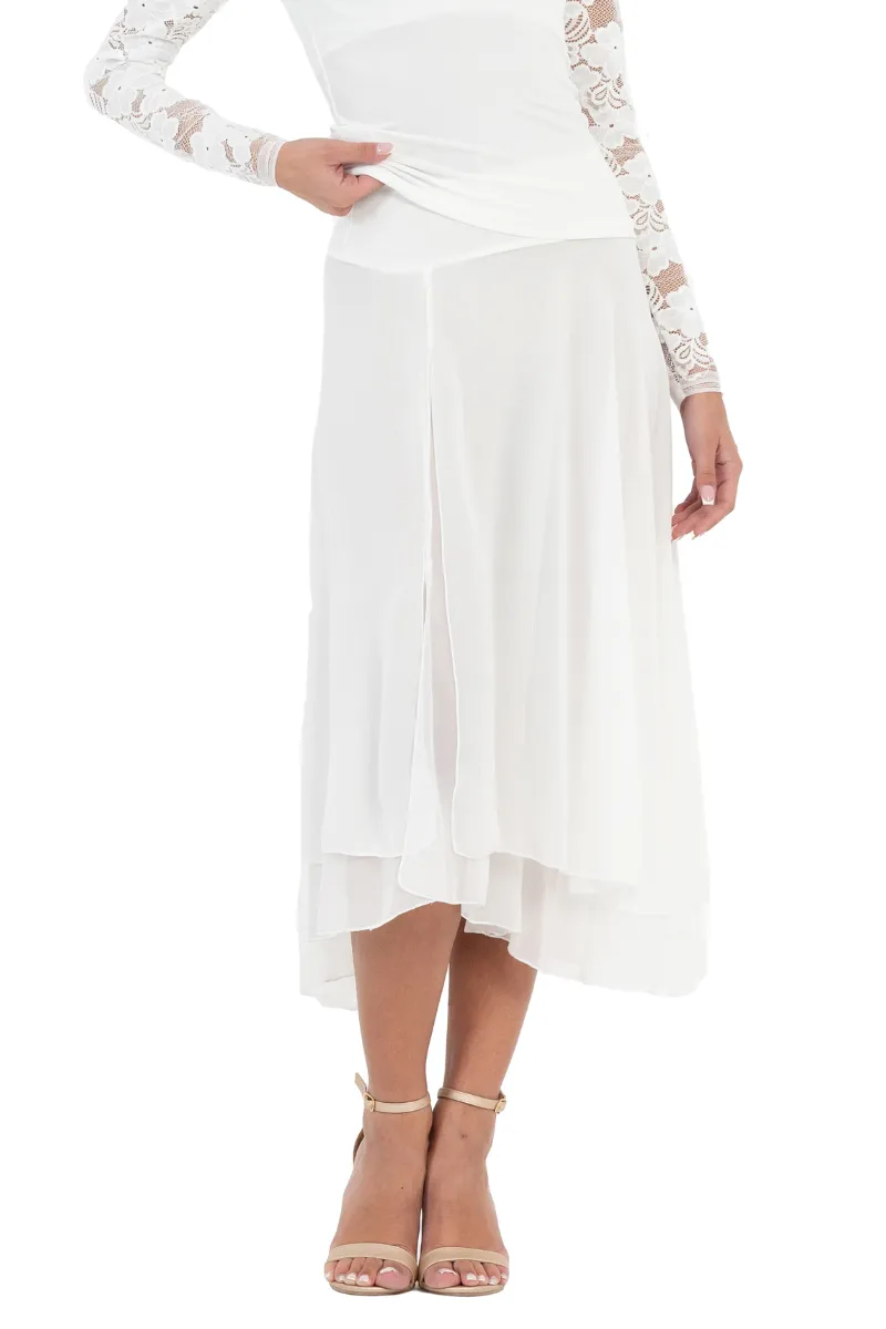 White Two-layer Georgette Dance Skirt