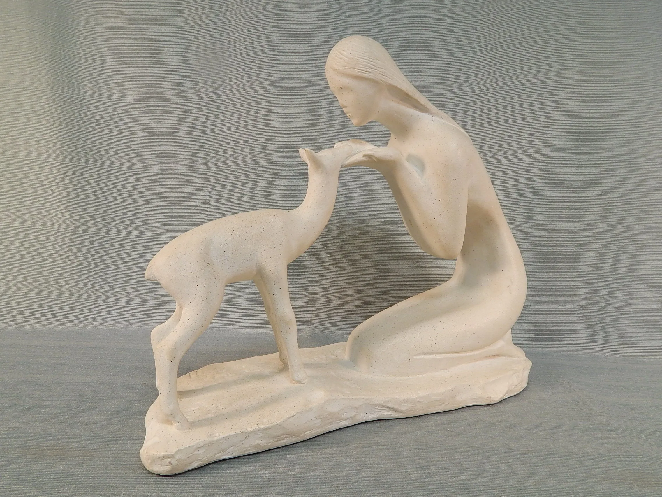 Woman with Fawn Marc LaPointe Sculpture