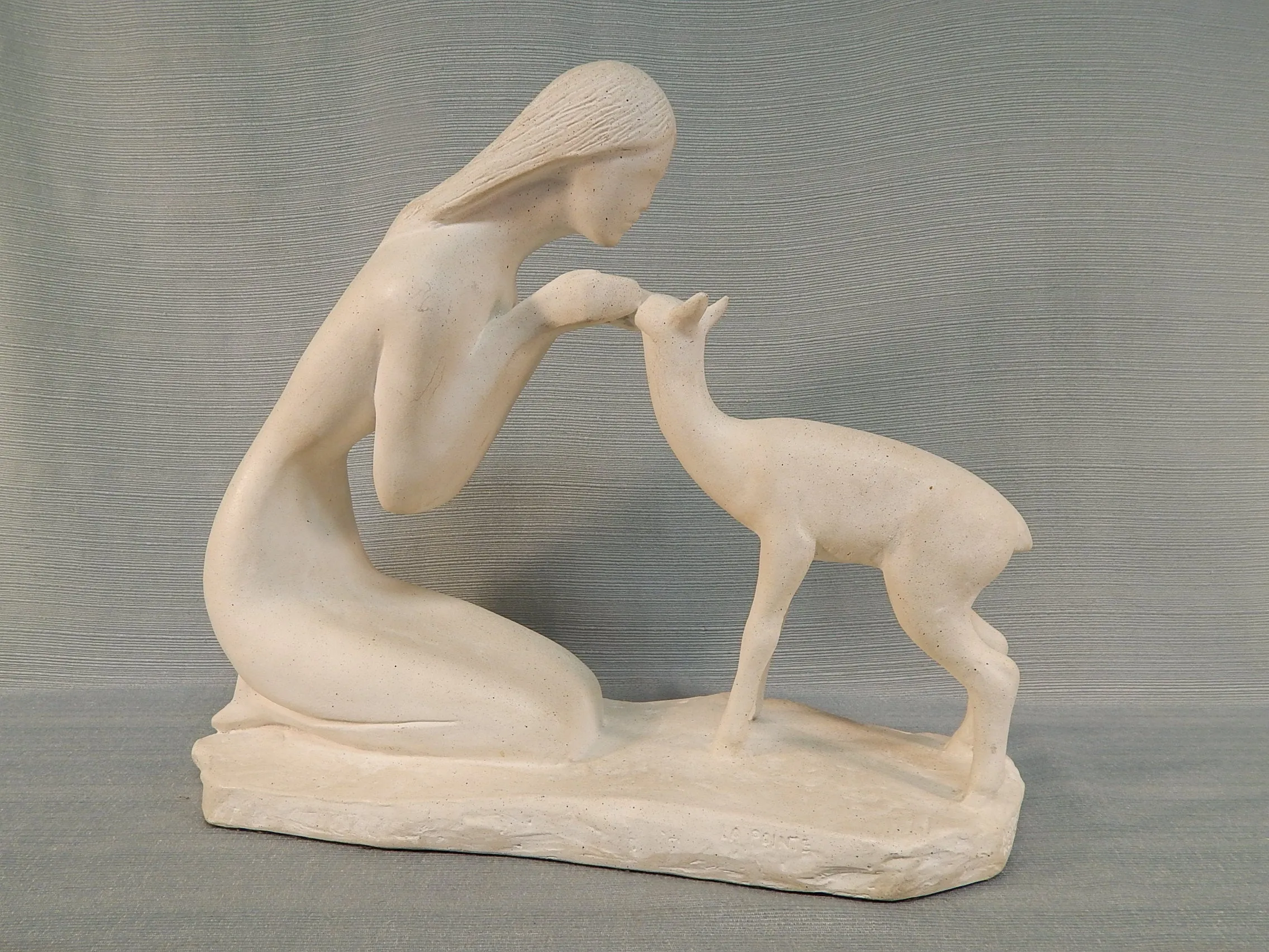 Woman with Fawn Marc LaPointe Sculpture