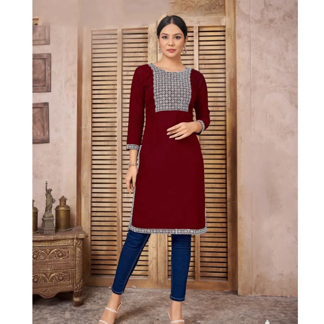 Women Embroidery Kurti Top