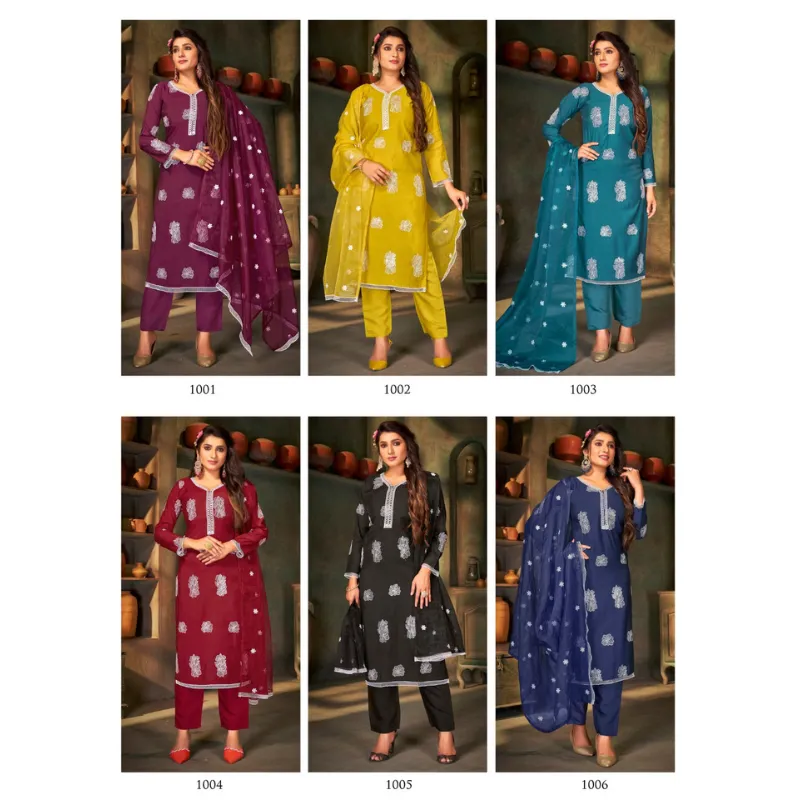 Women Ethnic Diwali Kurti Pant Dupatta Set