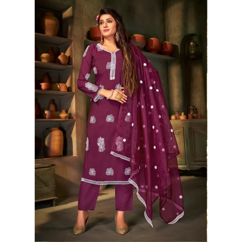 Women Ethnic Diwali Kurti Pant Dupatta Set